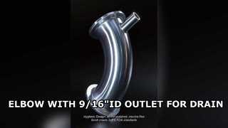 ড্রেন ভালভ পোর্ট সহ স্যানিটারি কনুই