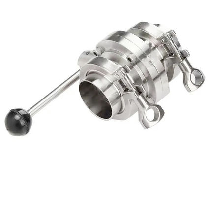 ভালো দাম স্টেইনলেস স্টিল হ্যান্ড অপারেটেড বাটারফ্লাই ভালভ, ট্রাই ক্ল্যাম্প ফেরুল সম্পূর্ণ সেট অনলাইন